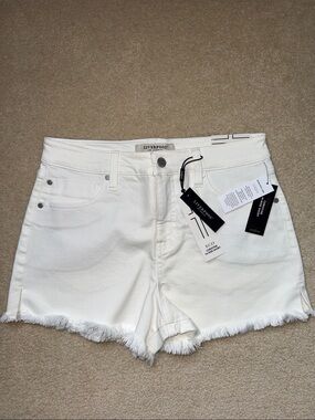 Liverpool White Frayed Hem Denim Shorts